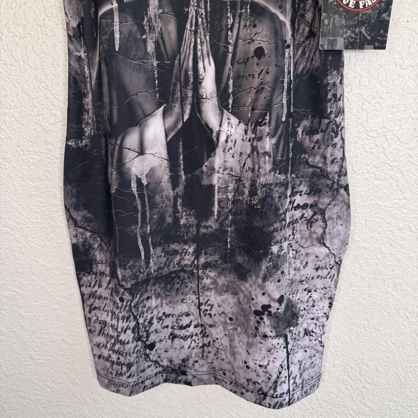 Affliction Dress Womens Medium Praying Woman Mourning Graphic Tankdress Goth Emo