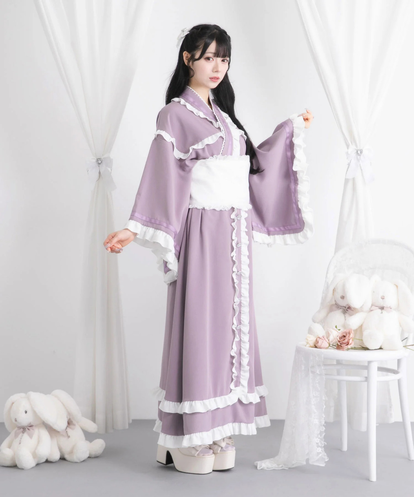 BULK BUY Ruffled Ribbon Tiered Yukata Jirai New