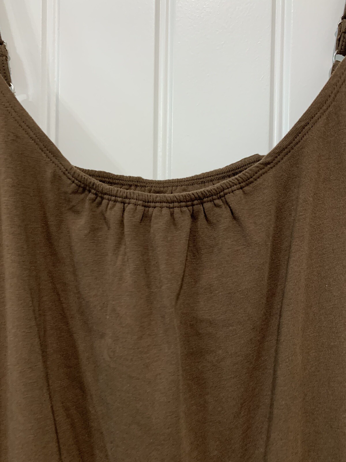 Red Camel Tiered Dress Womens Sz XL Spaghetti Strap Brown Cotton Spandex Comfy