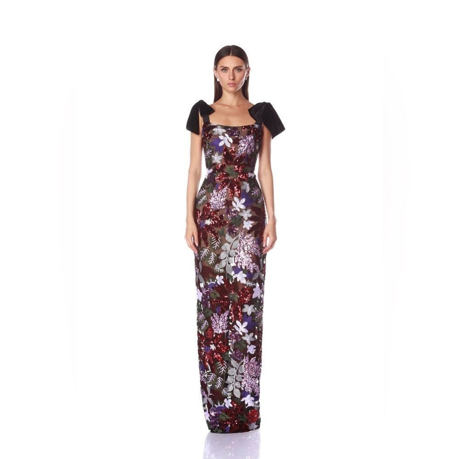 New BRONX BANCO Dahlia Maxi Dress in Purple Multi, evening ,wedding guest, XS