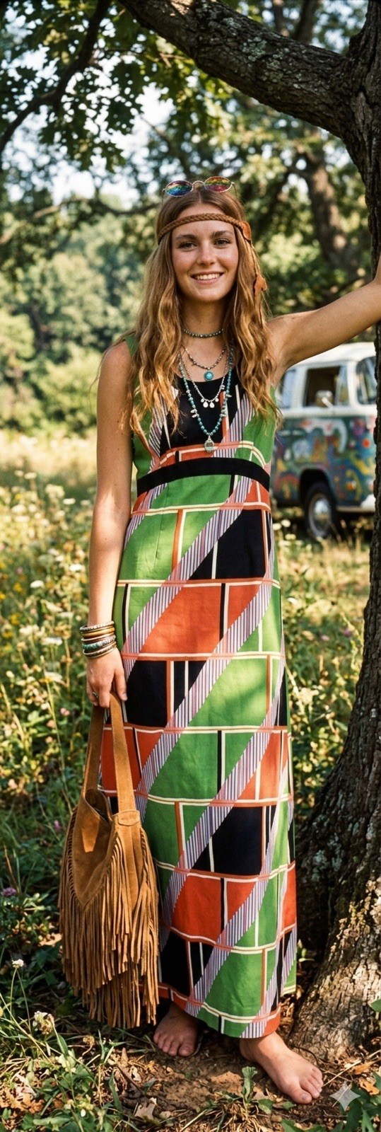 Vtg Tori Richard Honolulu Ladies Size 10 Maxi Ribbed Bold Abstract Print Dress