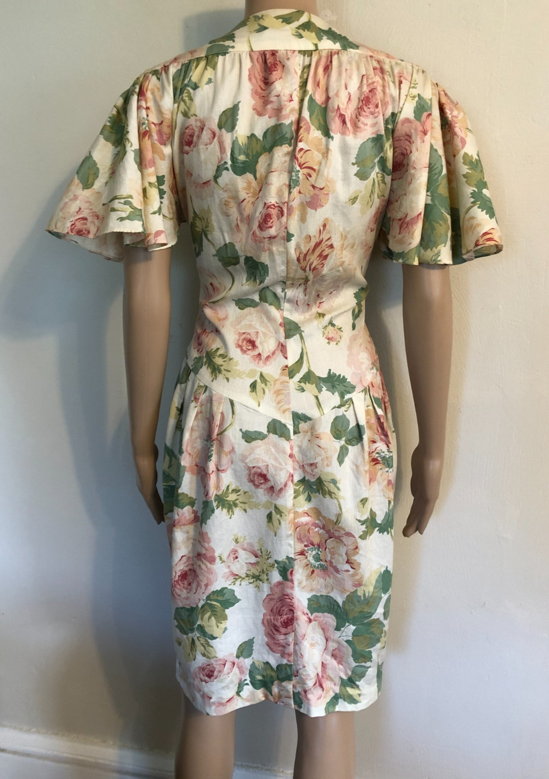vtg Regina Kravitz 1930s Tulip Style Floral Dress Sz 12 Union Made in USA