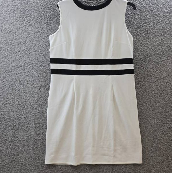 NY Collection Plus Size Colorblocked Dress Women’s 16W White/Black Zip Closure