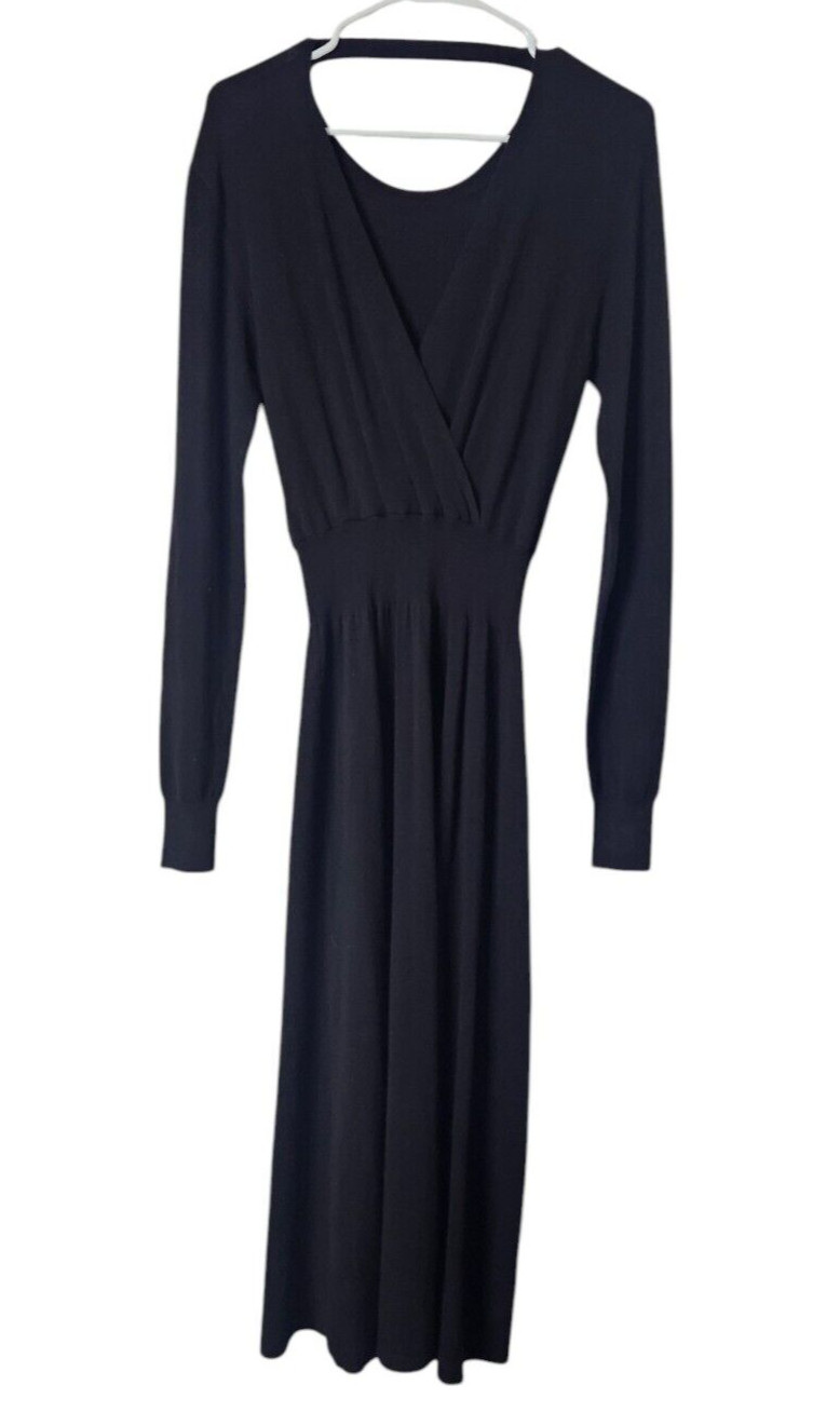 Maje Womens Sz 1 Sweater Dress Fit & Flare Wool Blend Long Sleeve Side Slit