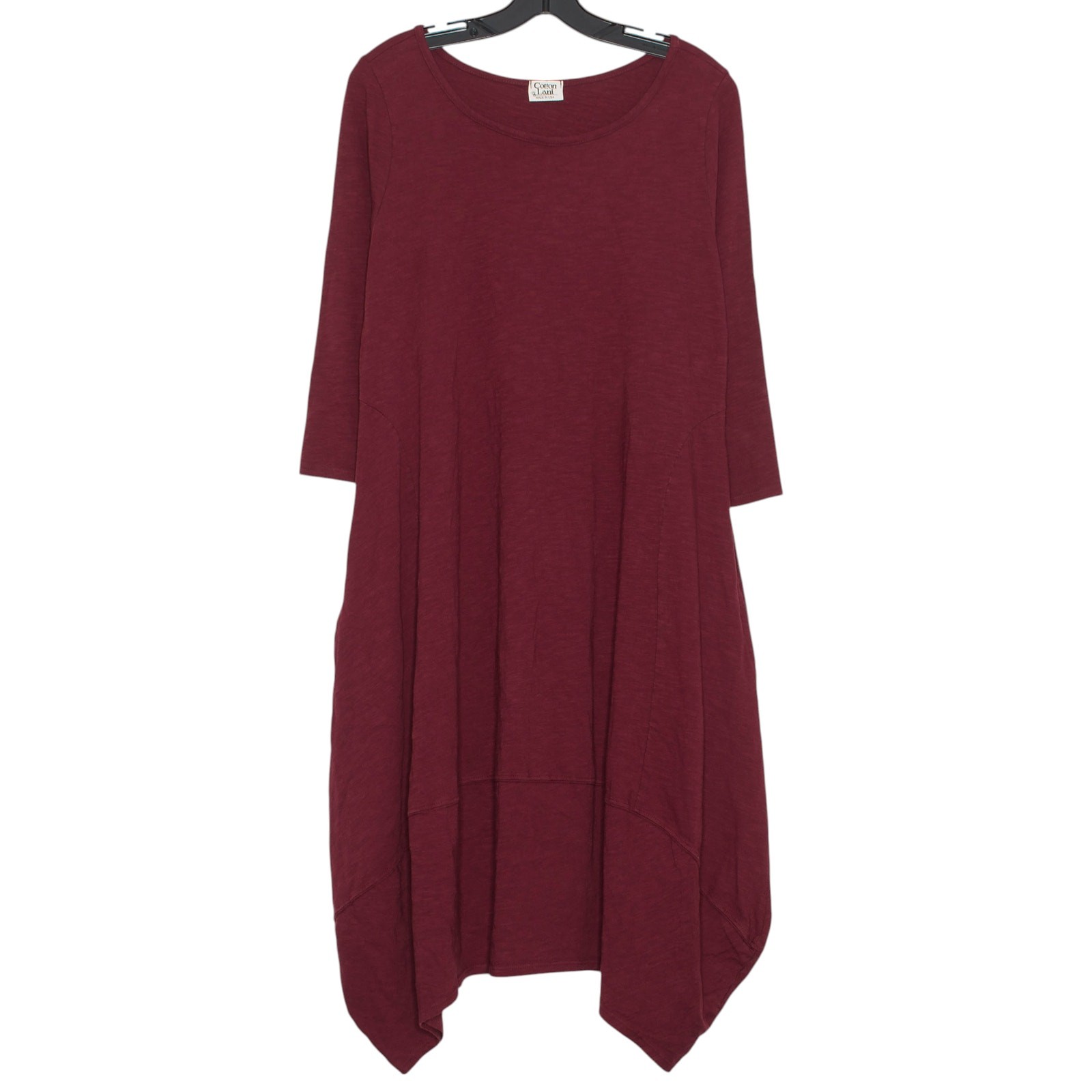 Cotton Lani Dress 3/4 Sleeve Asymmetrical Academia Cottage Witchy Oversize Small