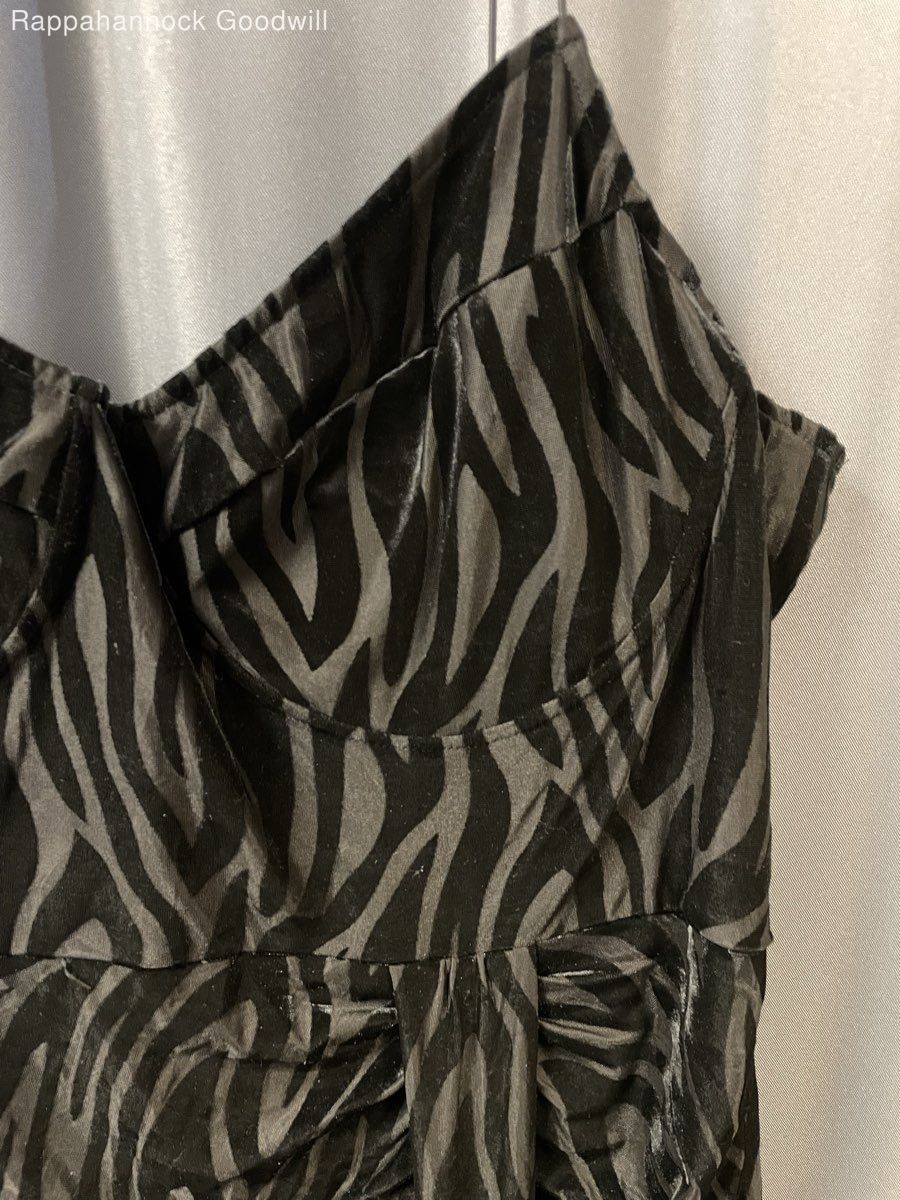 Pretty Little Thing Plus Black Zebra Print Ruched Tassel Midi Dress NWT Sz 20