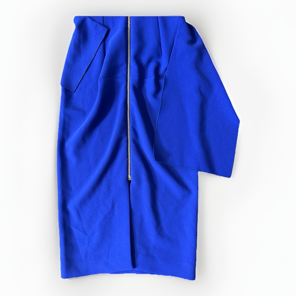 Roland Mouret Aldingham Asymmetric Crepe Peplum Blue Dress 4