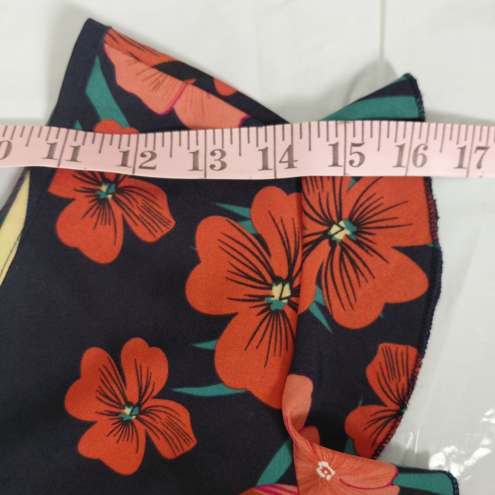 Tropical Floral V-Neck Ruffle Mini Dress Flutter Sleeve Tie Back High Waist ?Lg?