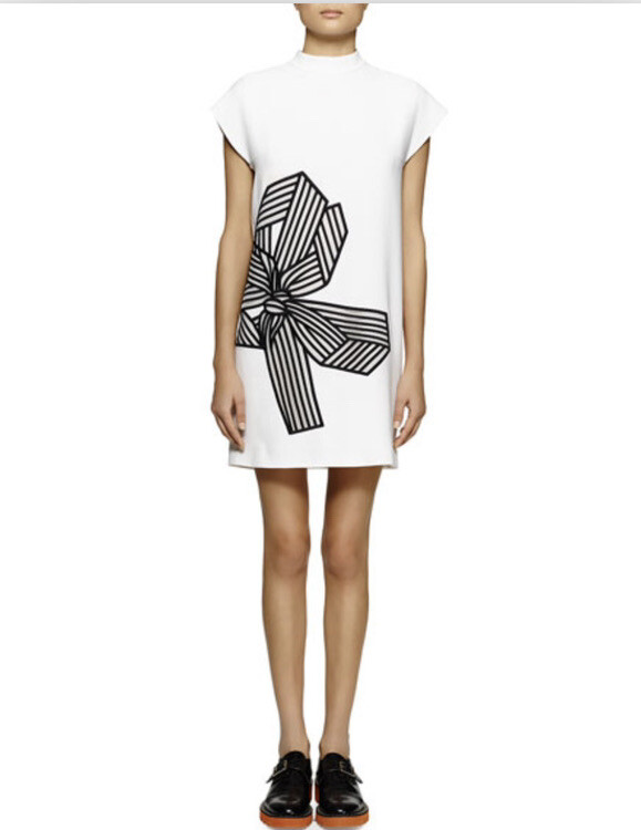NWT STELLA MCCARTNEY Crepe Mockneck Designer Bow Dress Sz 40 ($1200)