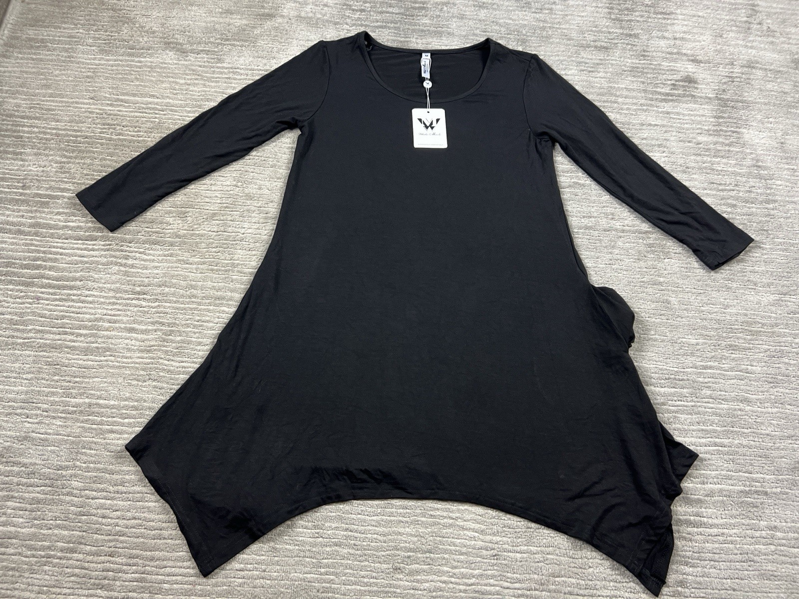 White Mark Dress Womens Medium Black 3/4 Sleeve Mini Rayon Blend NWT