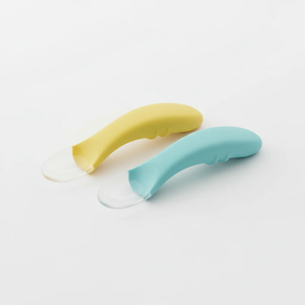 2Pcs Silicone Baby Food Pouch Squeeze Spoon