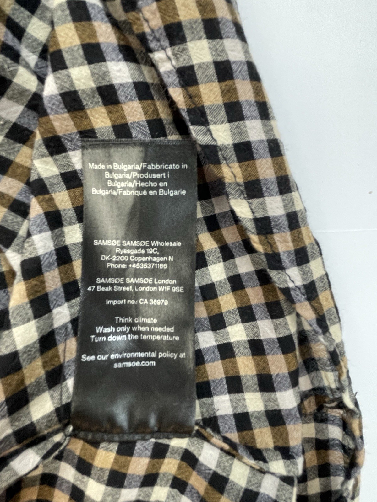 Samsoe Samsoe Opal Plaid Midi Dress Womens S Brown Gingham Cotton Collared