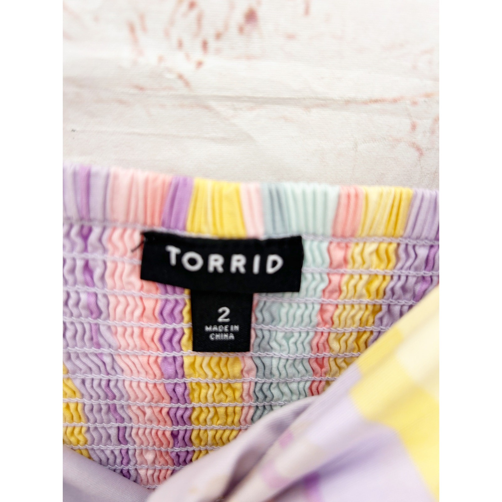 TORRID Pastel Rainbow Stripe Poplin Tie Front Skater Dress Pockets Size 2X 2