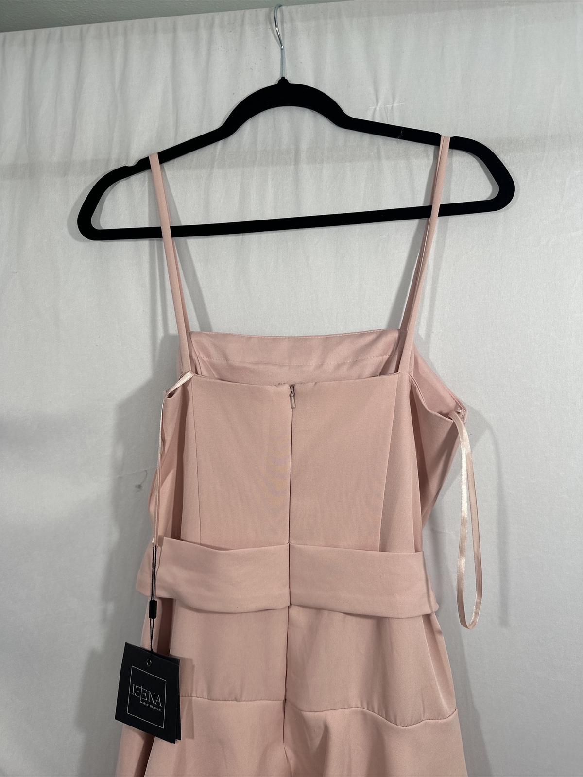 NWD IEENA Mac Duggal [ 8 ] Belted Tiered Ruffle Sleeveless Midi Dress Rose #Q692