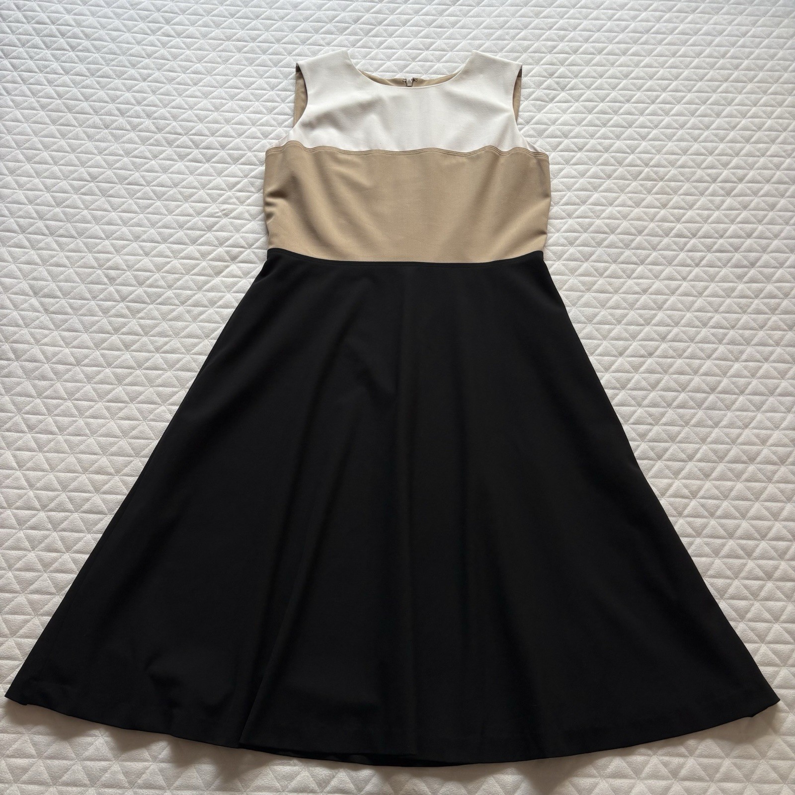 Talbots Women’s Formal Dress Size Color Block Black Brown White Career Old Money