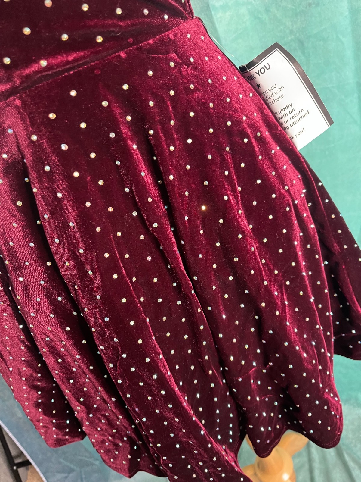 City Studios Party Pink Juniors size 3/4 Wine Velvet Rhinestone Mini Dress NWT