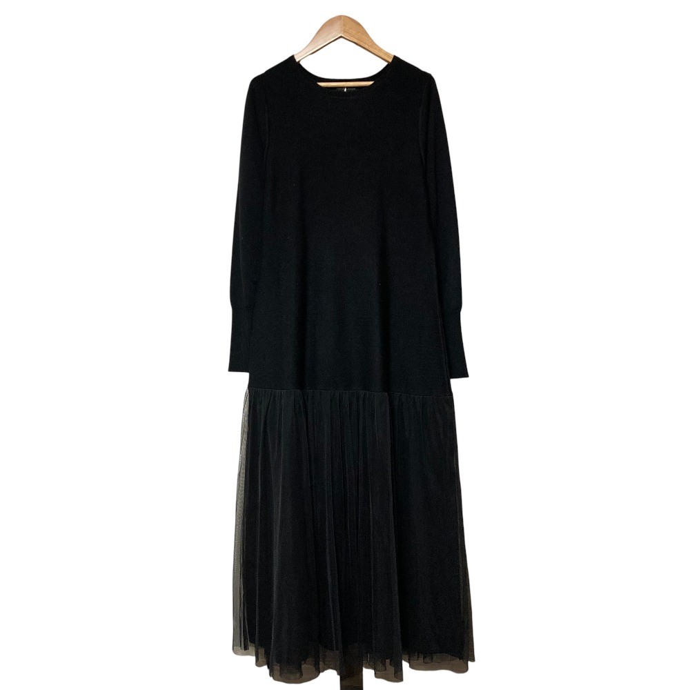 green label relaxing United Arrows Tulle Docking Dress, Size F, Black Women USED