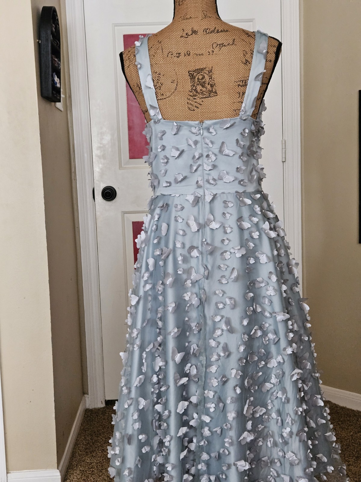 Eliza J 3D Butterfly Appliquè Sleeveless Fit & Flare Midi Dress,sz 10,New,green
