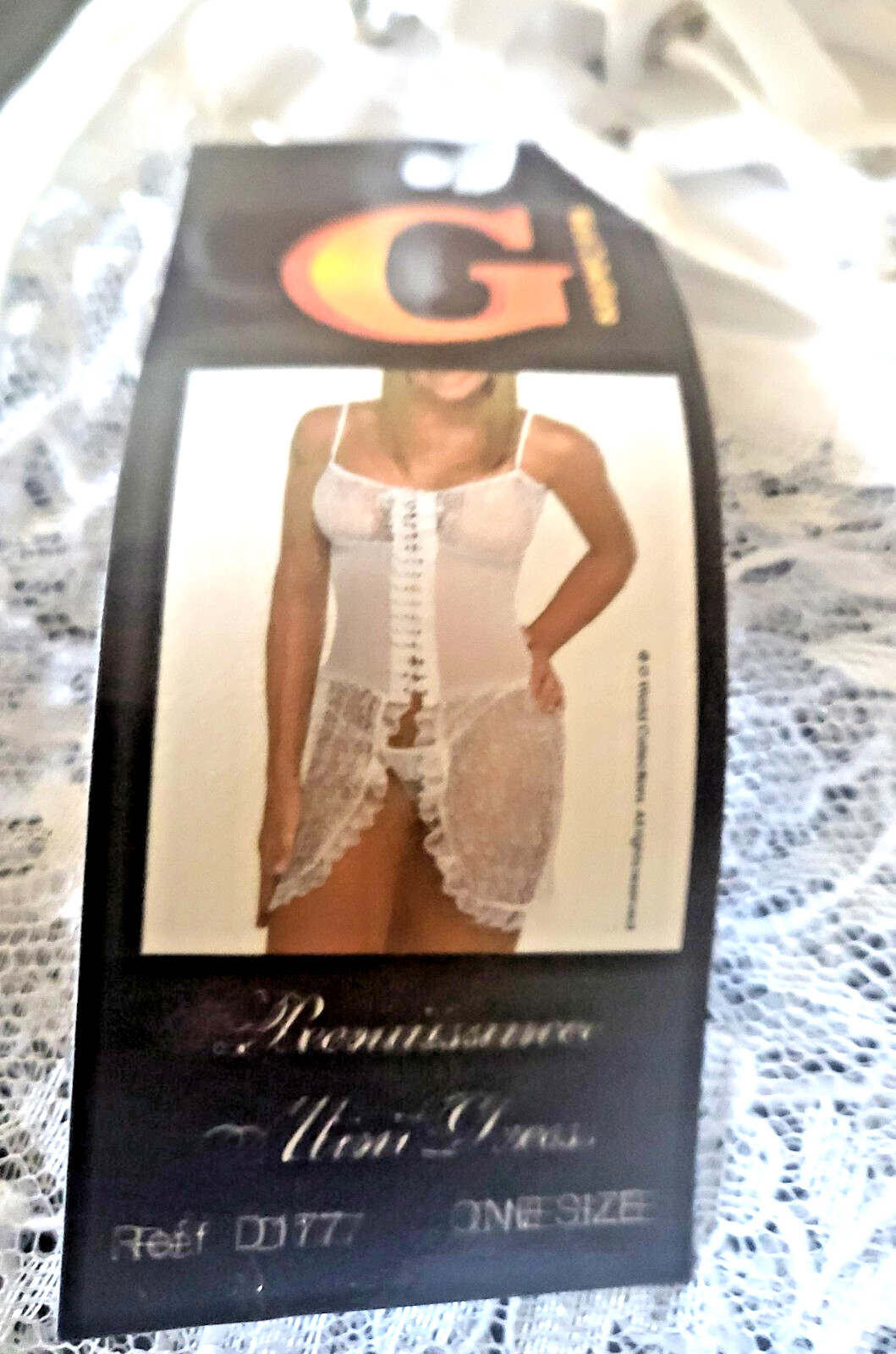 One Size G World Renaissance Sheer Mesh Mini Dress/Teddy with G String