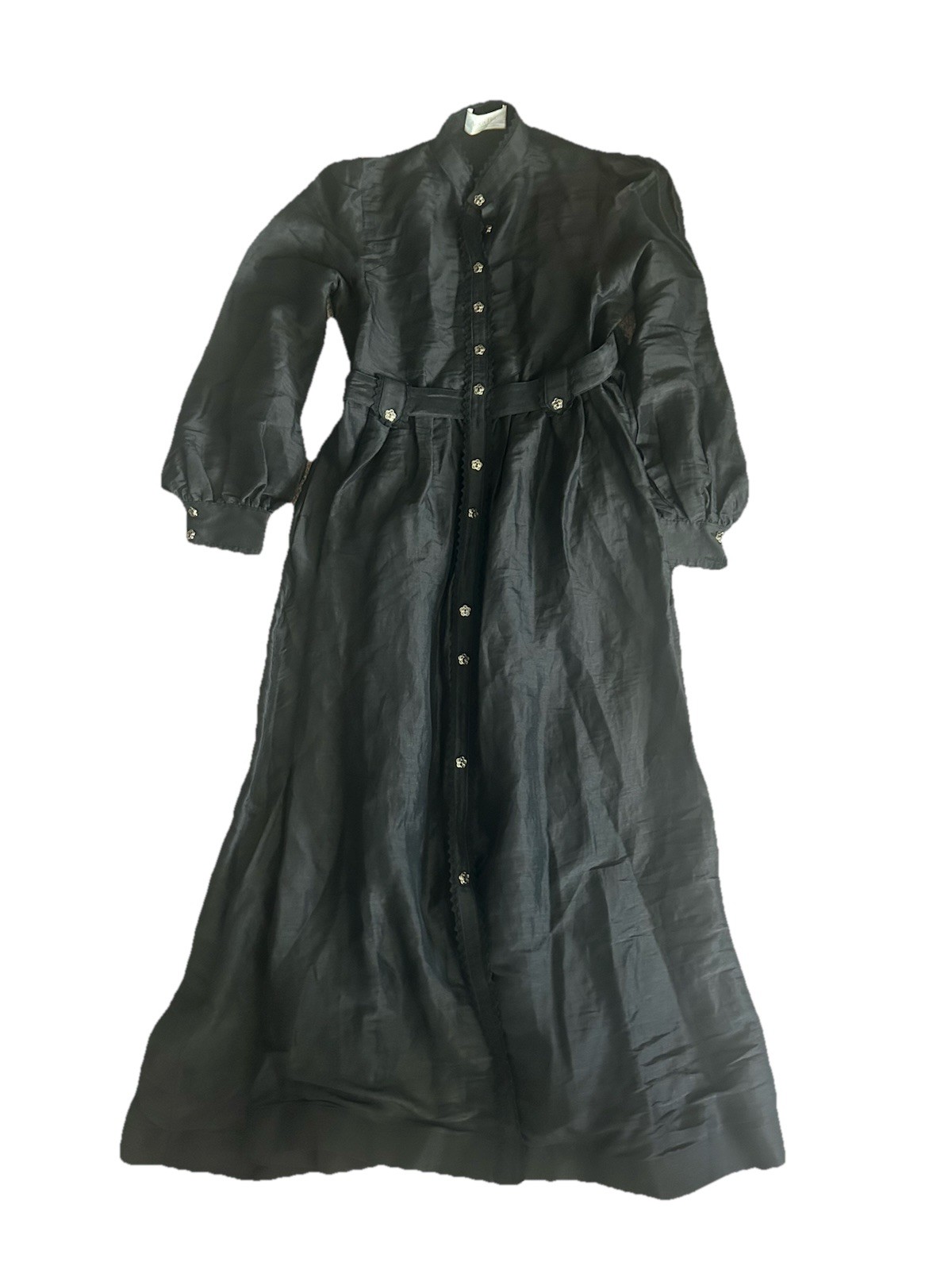 Aqua Blu Sparrow Tiana Black Linen High Neck Maxi Dress Sz XLarge US10 Australia