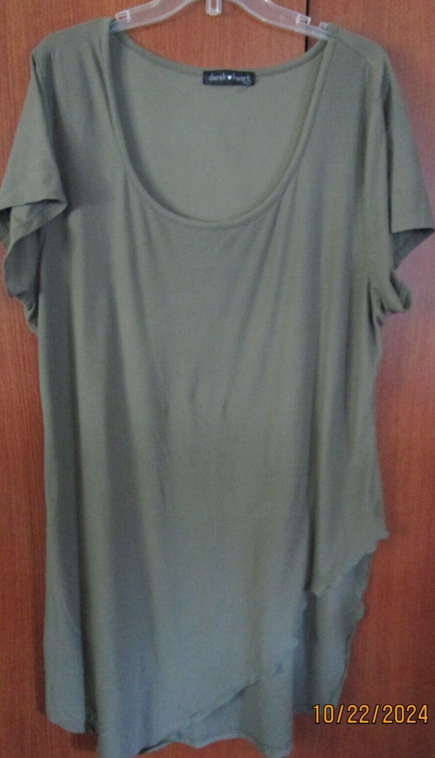 Derek Heart Green Tunic Dress Sz 2XL Polyester & Spandex Bust 52 Length 42 in