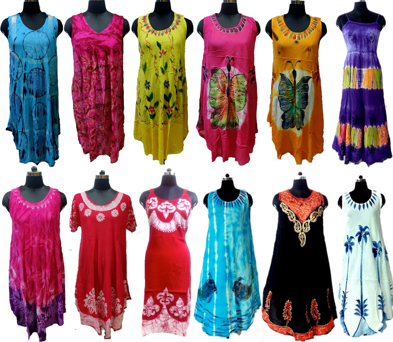 Deal Lot 50pc Indian Hippie Tie Dye Backless Sundress Gypsy Indian Beach Wear