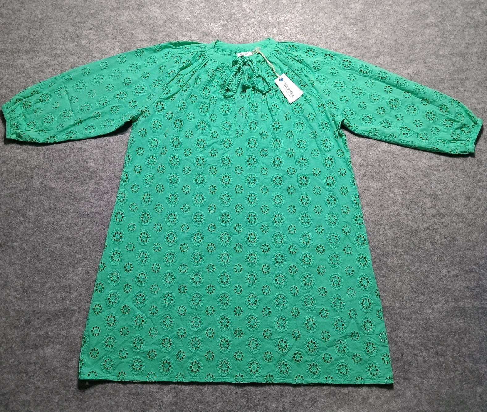 MERSEA Daisy Eyelet Cover Up Dress Size S/M Basil Green (New With Imperfections)