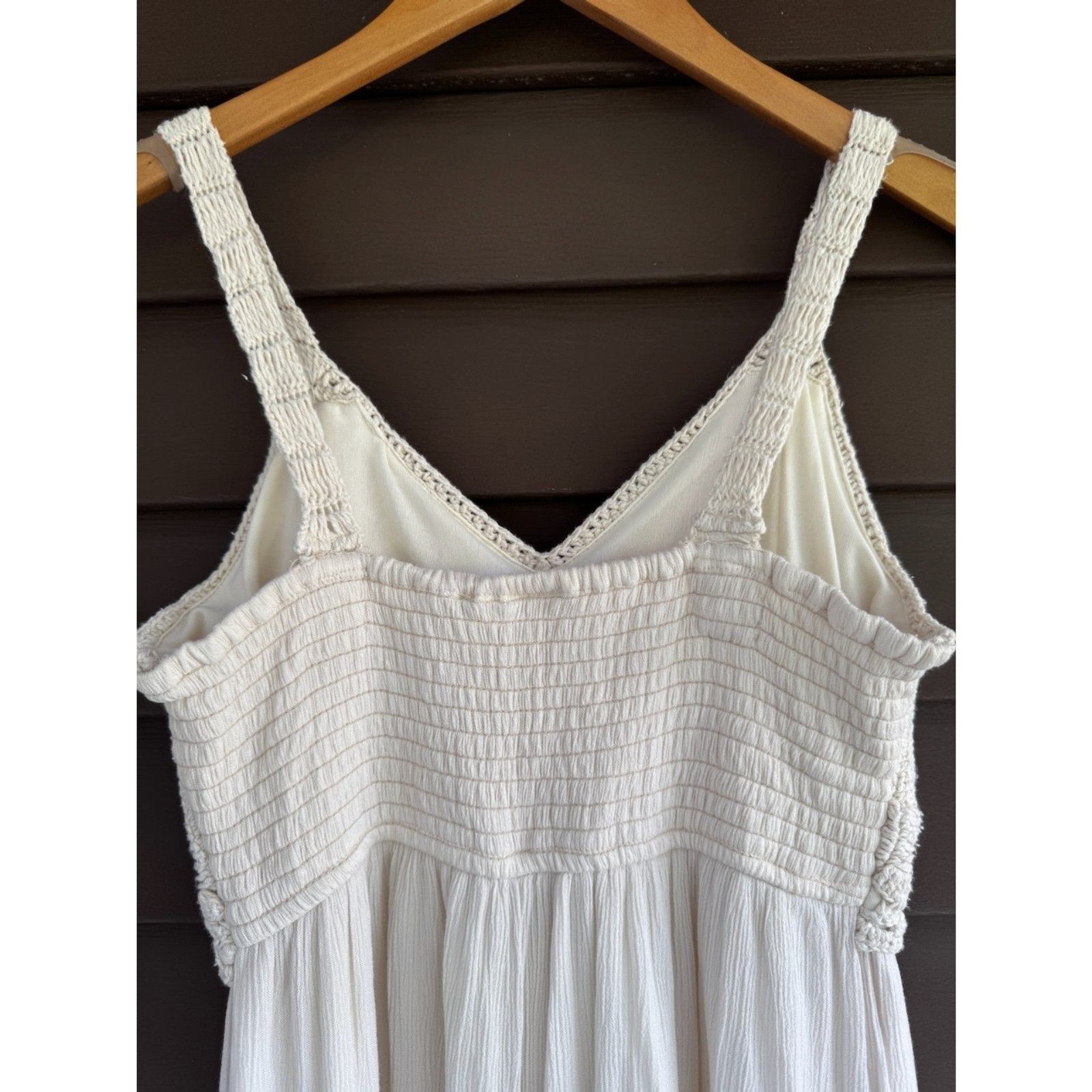 Sincerely Jules Crochet Top Maxi Dress Cream Oatmeal Boho Cottagecore Medium
