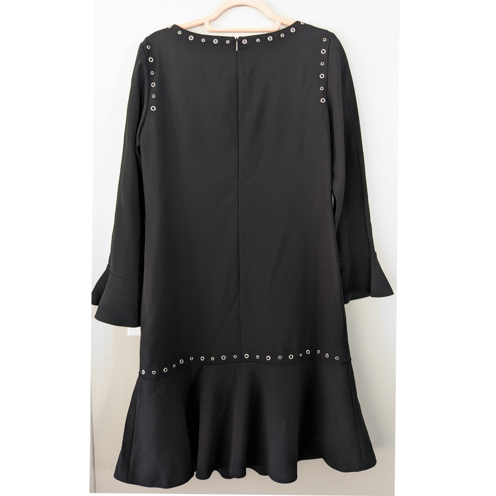 Hugo Boss Henryke Grommet Shift Dress Black 100% Polyester US 6