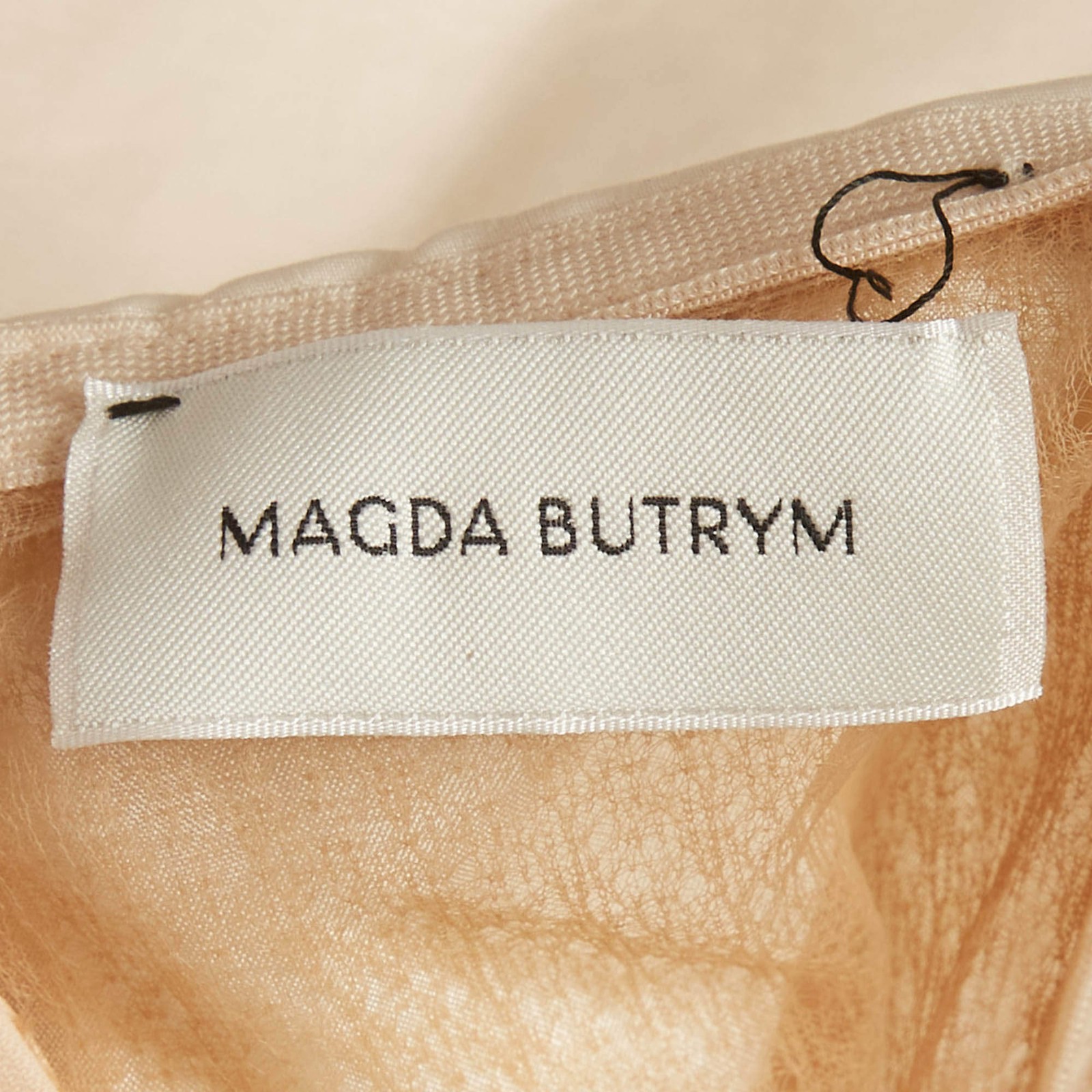 Magda Butrym Cream Silk Blend Hourglass Mini Dress S