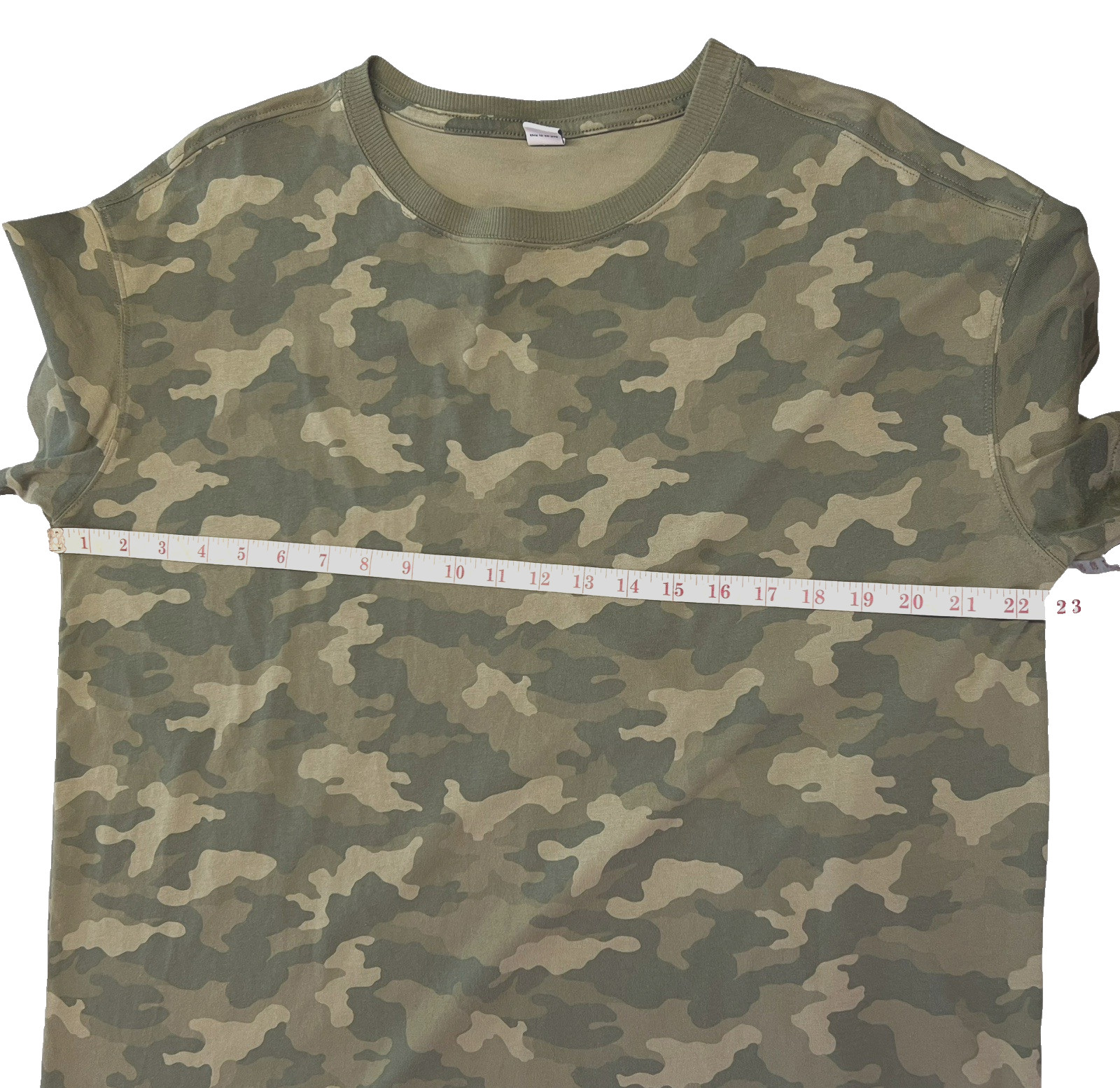 Old Navy Easy Tee Mini Women’s Cotton Green Camouflage T Shirt Dress Size Large