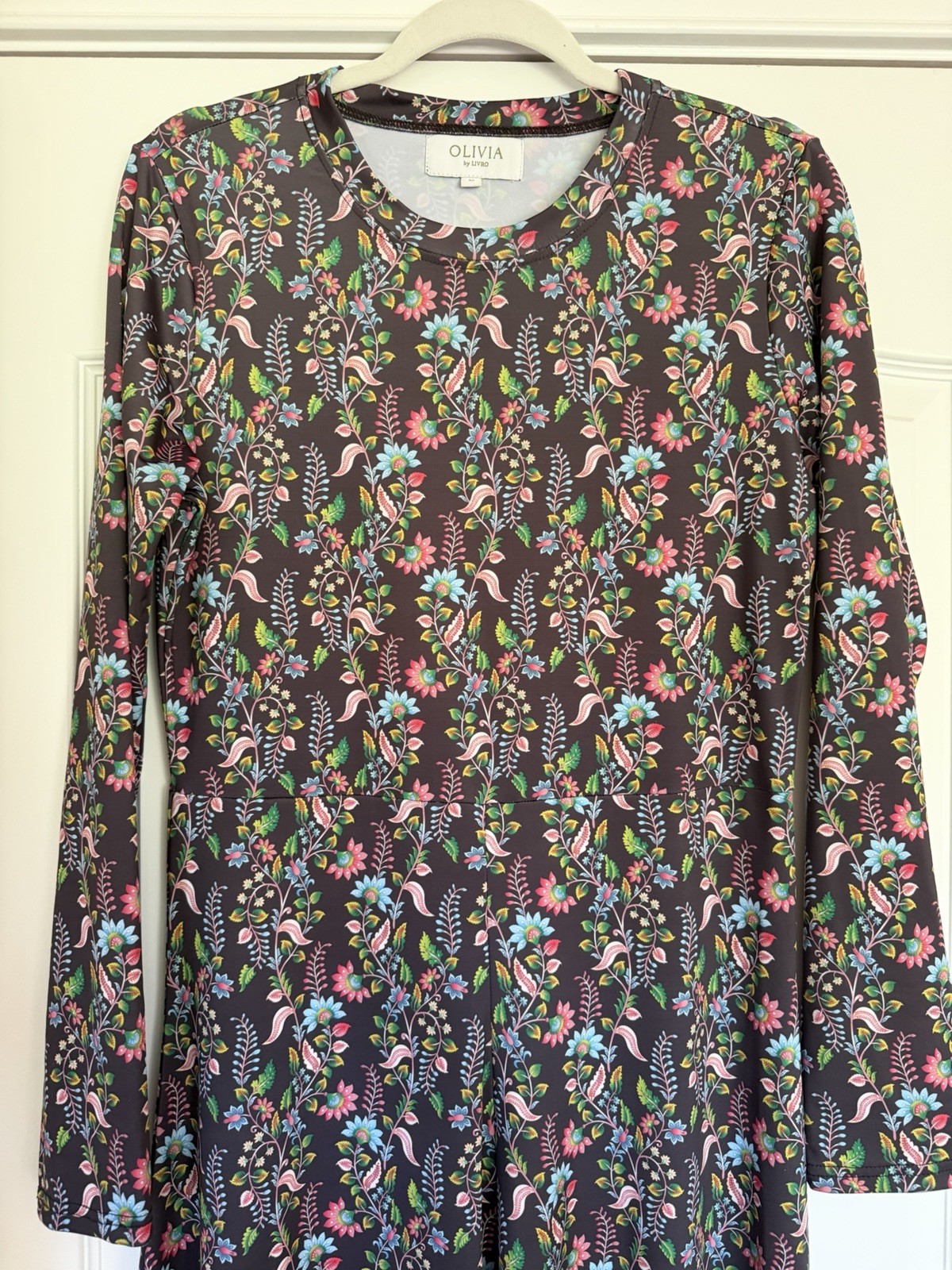 Olivia by Livro Long Sleeve Printed Maxi Dress Women’s Size Medium
