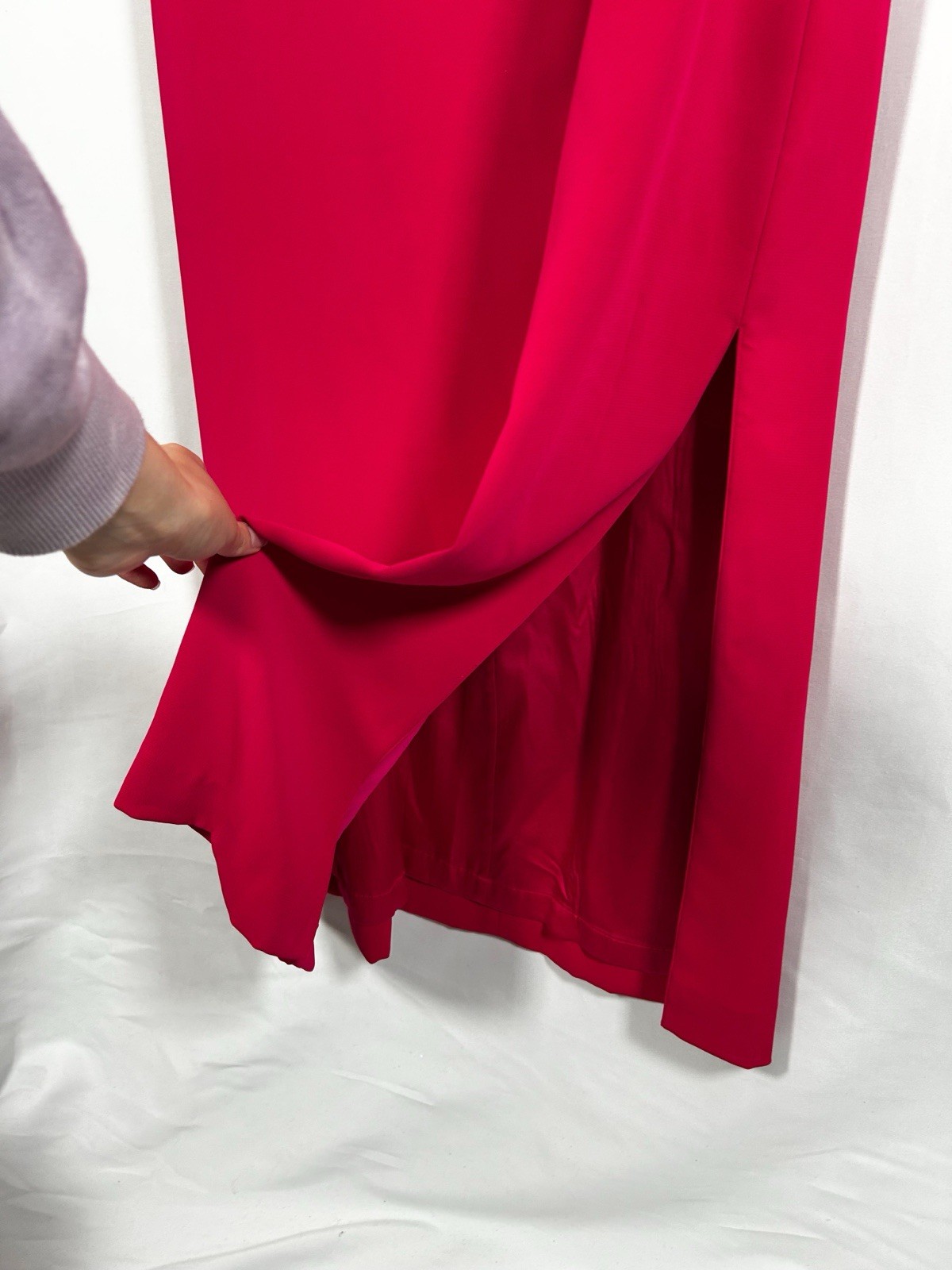 St. John Pink Beaded Cape Overlay Crystal Boat Neck Long Maxi Dress Size 16