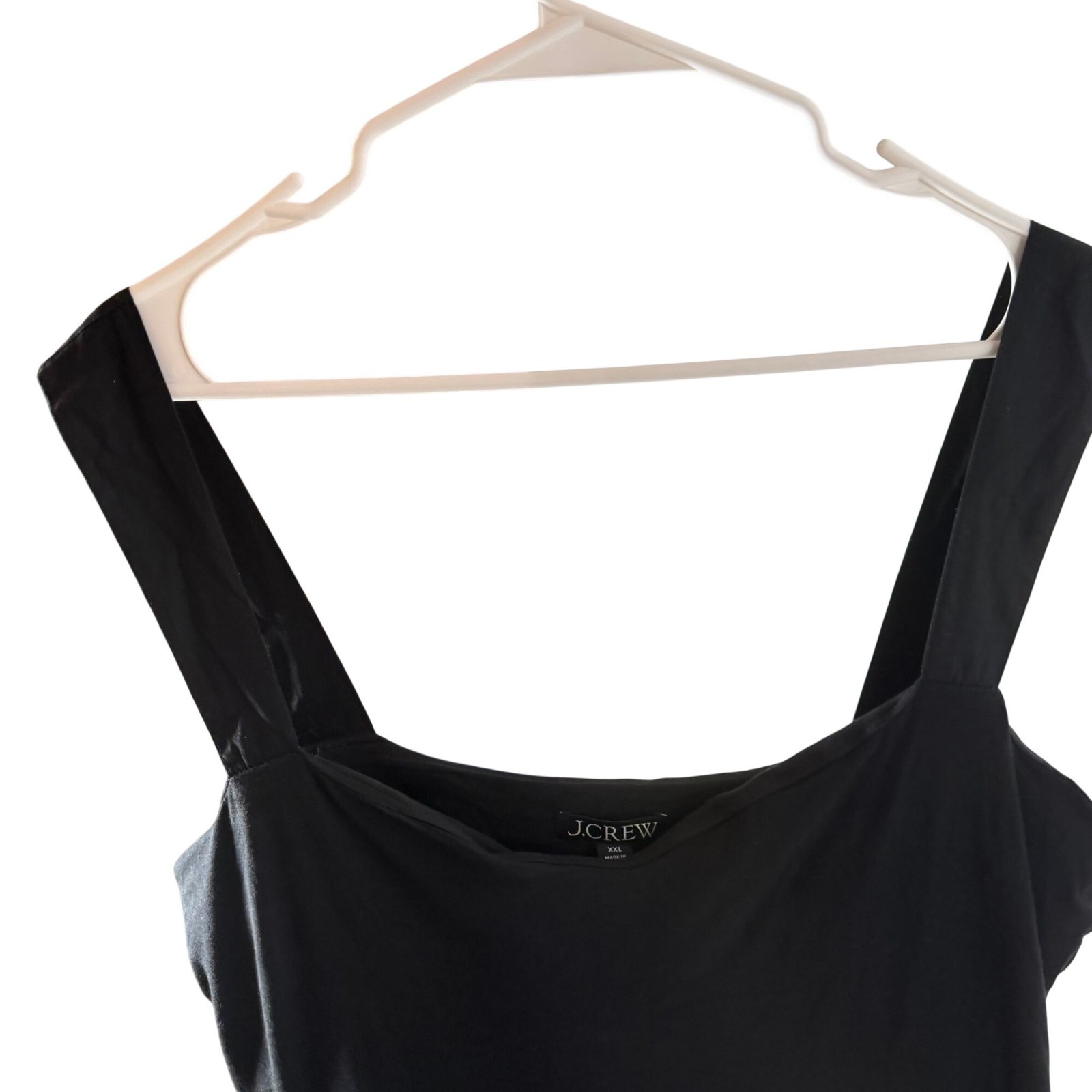 J. Crew CA647 Black Sweetheart Tank Dress with Poplin Skirt Size XXL NWT