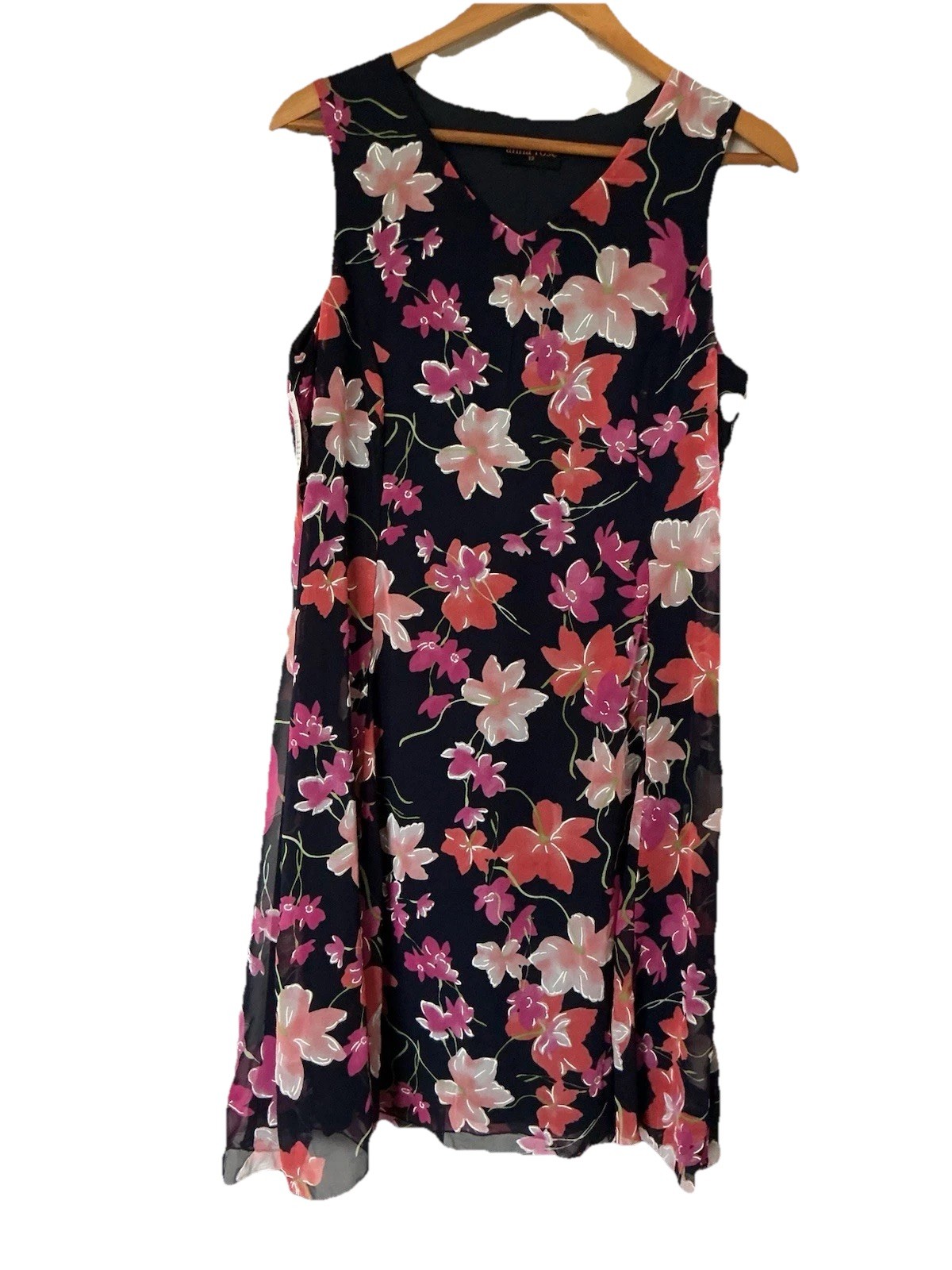 BNWT Anna Rose Size 12 Navy Blue Floral Sleeveless Dress Special Occasion