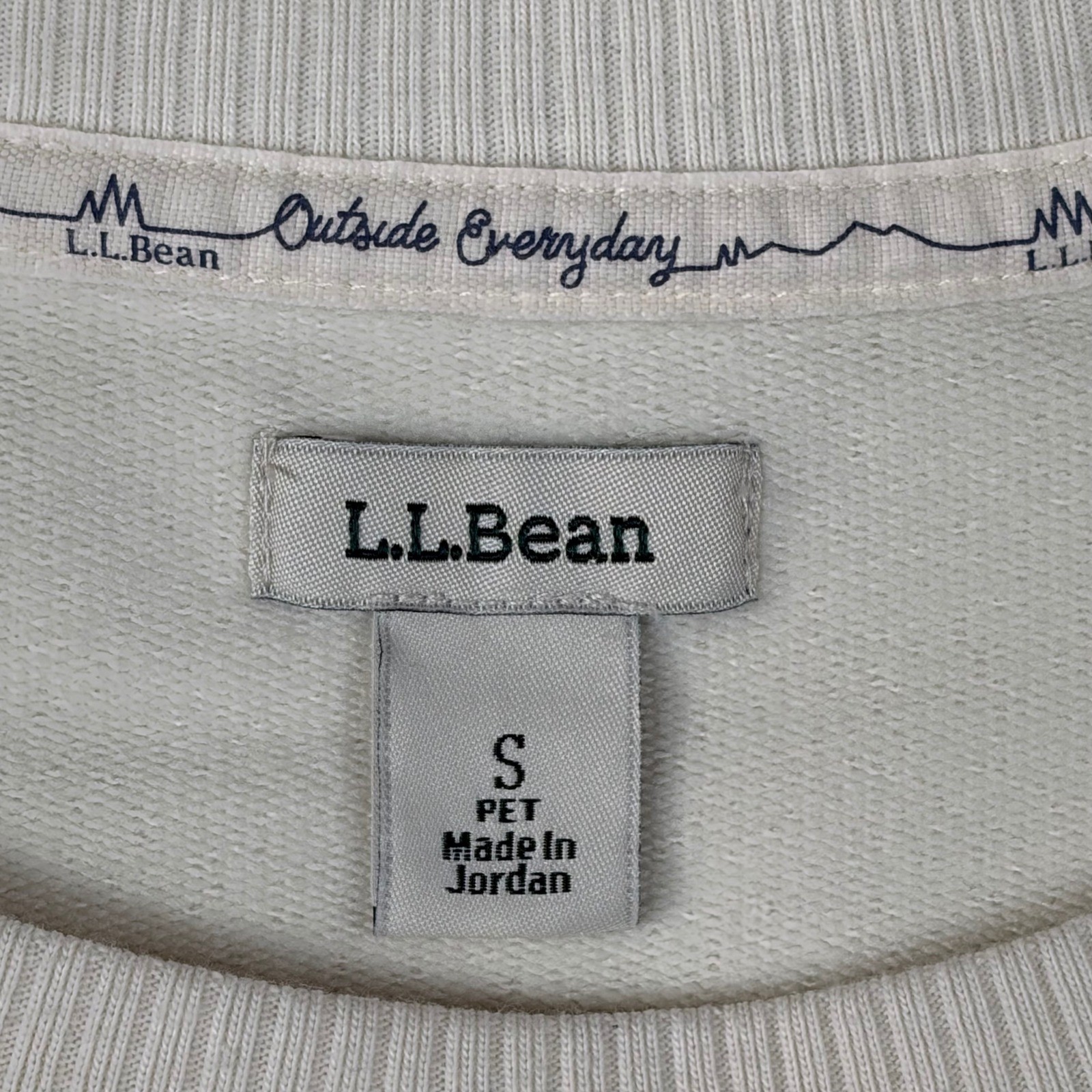 LL Bean Outside Everyday Sweatshirt Dress Cream Rainbow Stripe Petite Small