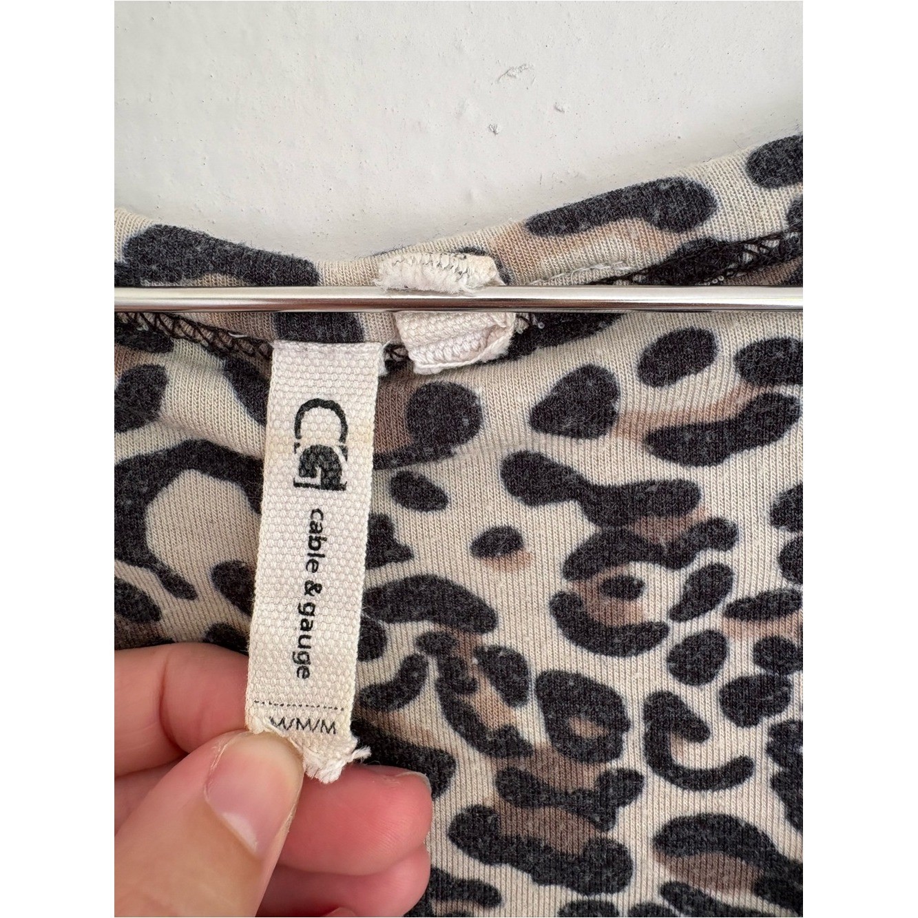 Cable & Gauge Leopard Print T-Shirt Dress Size M Brown Animal Print Casual Comfy