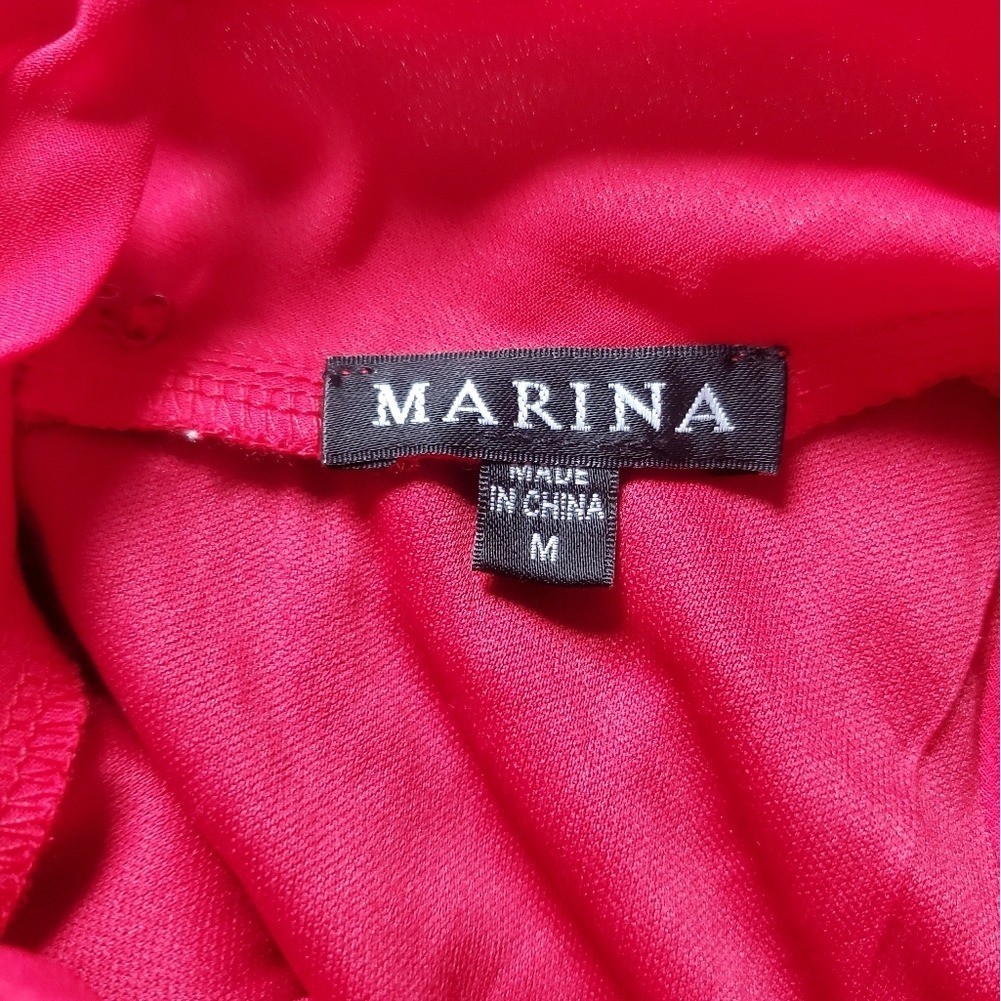 *NWT* Marina Trapeze Dress Red Pleated Chiffon Holiday Vacation boho – Medium