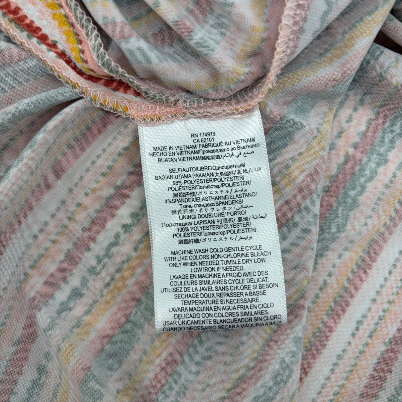 BCBGeneration Womens Multi Color Striped V-Neck Midi Dress Slouch Pockets Size L