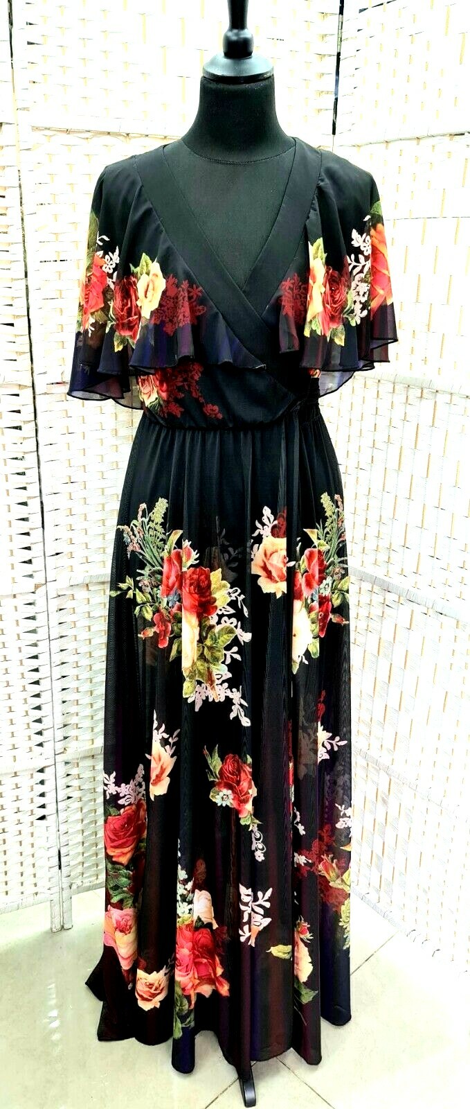 Michal Negrin Full Long Colors And Floral Wrap Dress NWT Size – M –