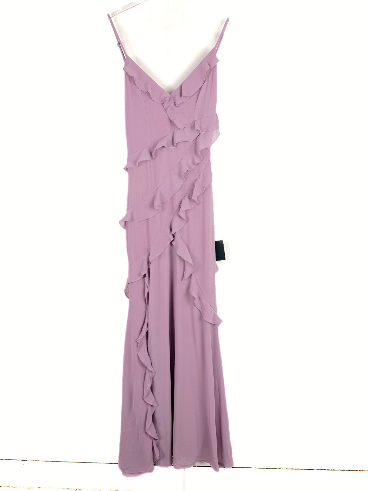 NWT Lulus Fancy Sweetness Lavender Ruffled Lace-Up Sleeveless Maxi Dress XXS