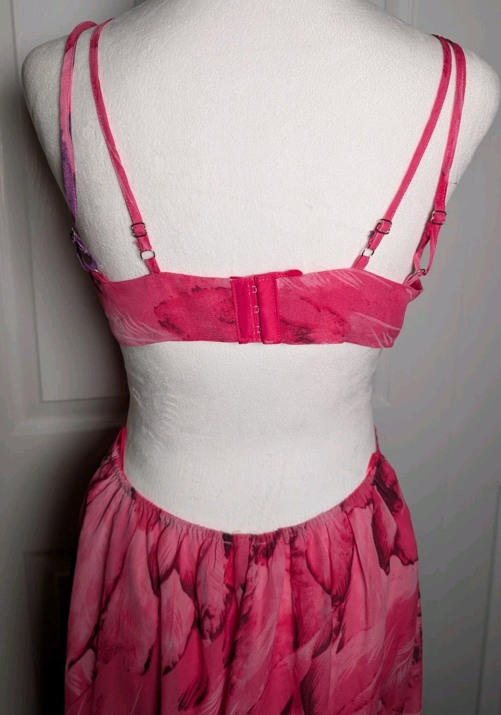 Luxxel Dress Size Medium Strappy Cut Out Sides/Back Hi/Lo Sheer Lined Resort