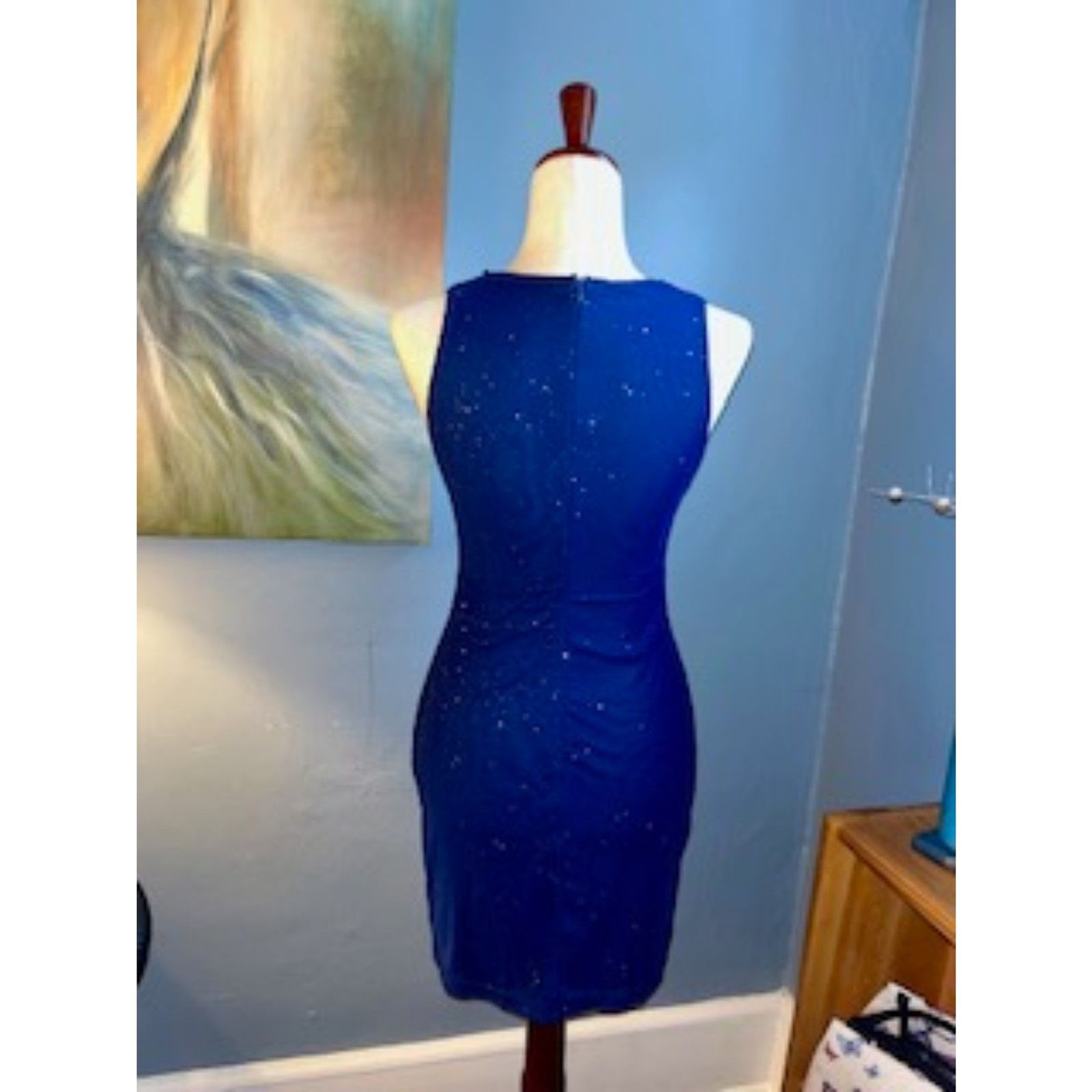 New with tags, Glnege, size S cocktail dress, navy and silver