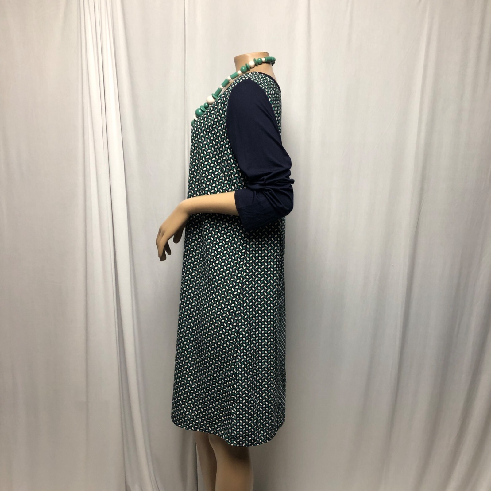 Betseys Boutique Shop Dress Womens Large XL Blue Green Shift Lightweight Comfy