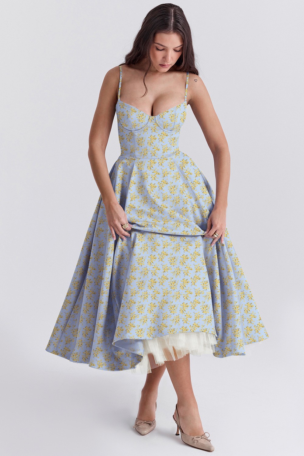 New Summer High-End Princess Dress French Mesh Big Double-Layer Suspender Dress