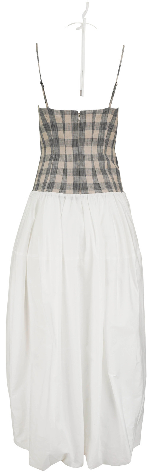 Simkhai Pfeiffer Bustier Bubble Hem Midi Dress in Midnight Gingham