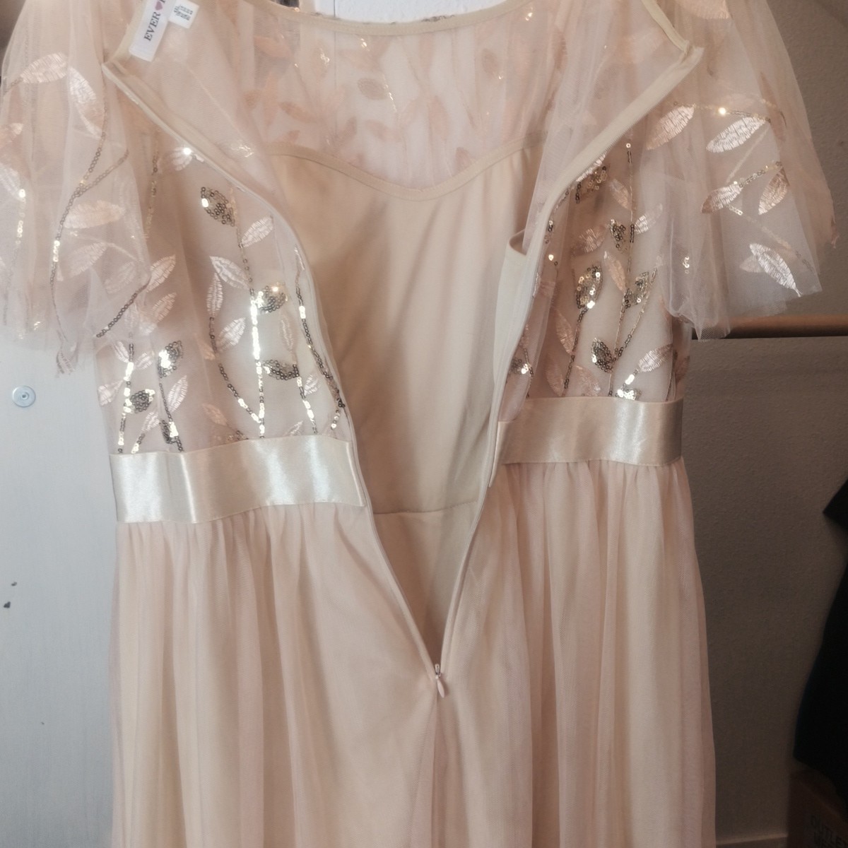 Ever Pretty Gold Sequin Floral Tulle Fairy Party Maxi Dress Bridal Glamour 4XL