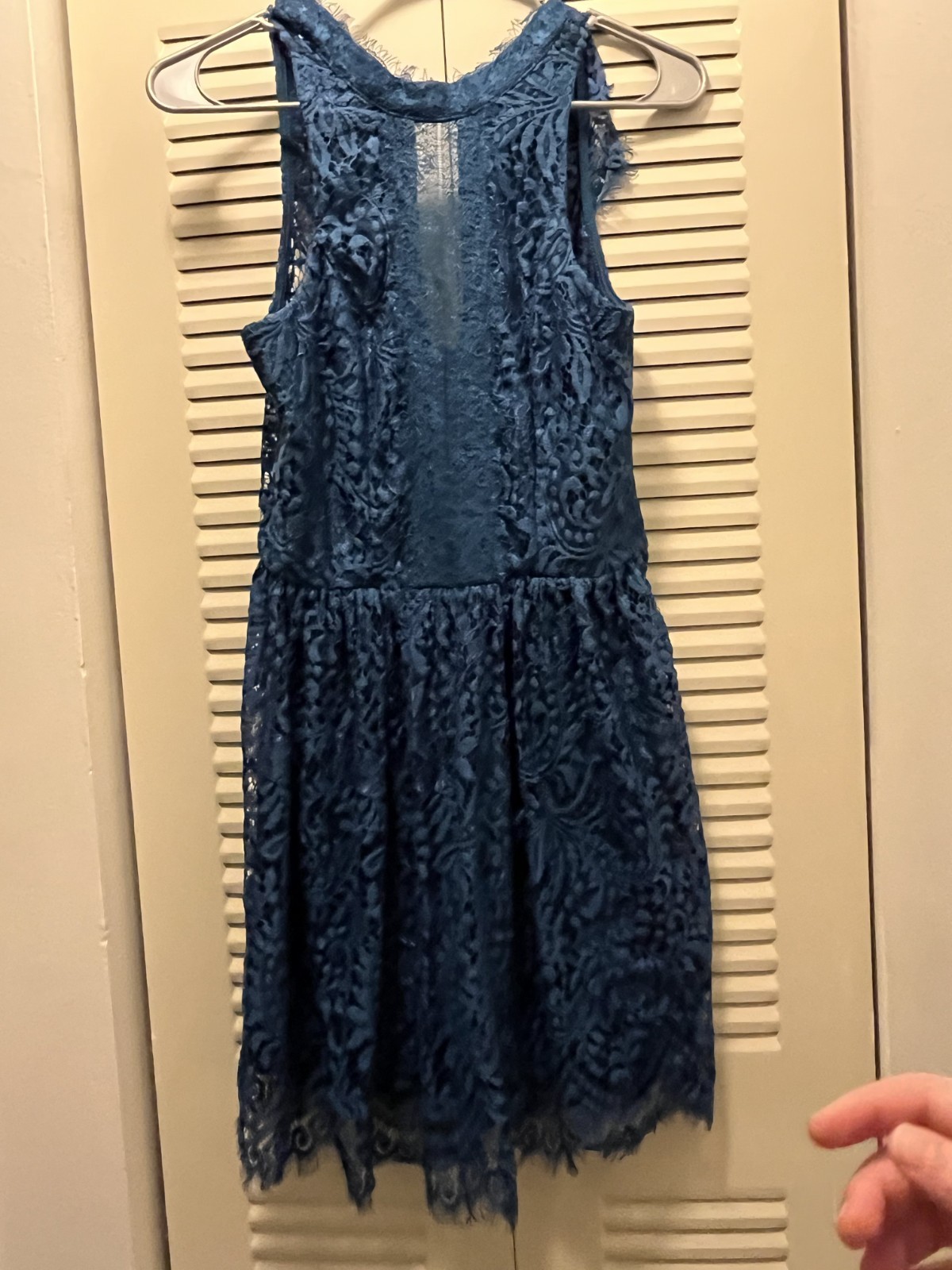 Trixxi Teal/Turquoise Lacey High Neck Formal Dress Juniors Size S