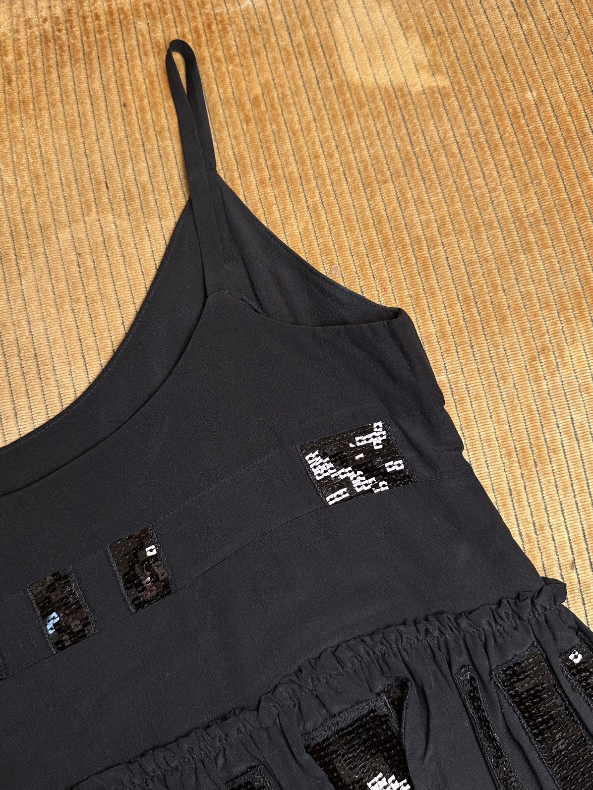 Filippa K Black Silk Sequin Dress XS UK 6 Sleeveless Party Occasion