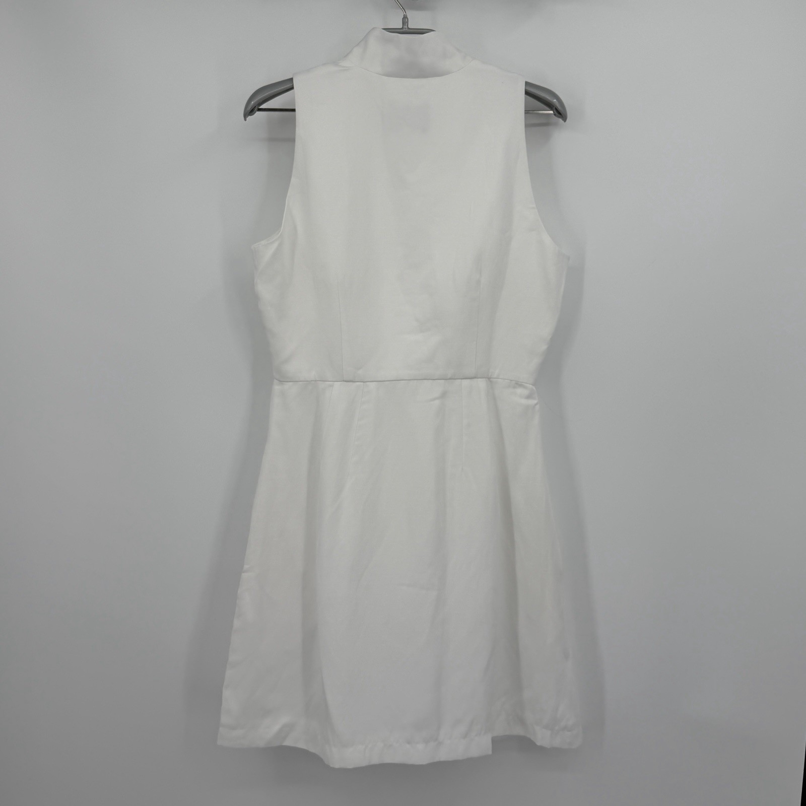 Tuckernuck White Linen Leighton Mini Dress S Women’s Sleeveless Mandarin Collar